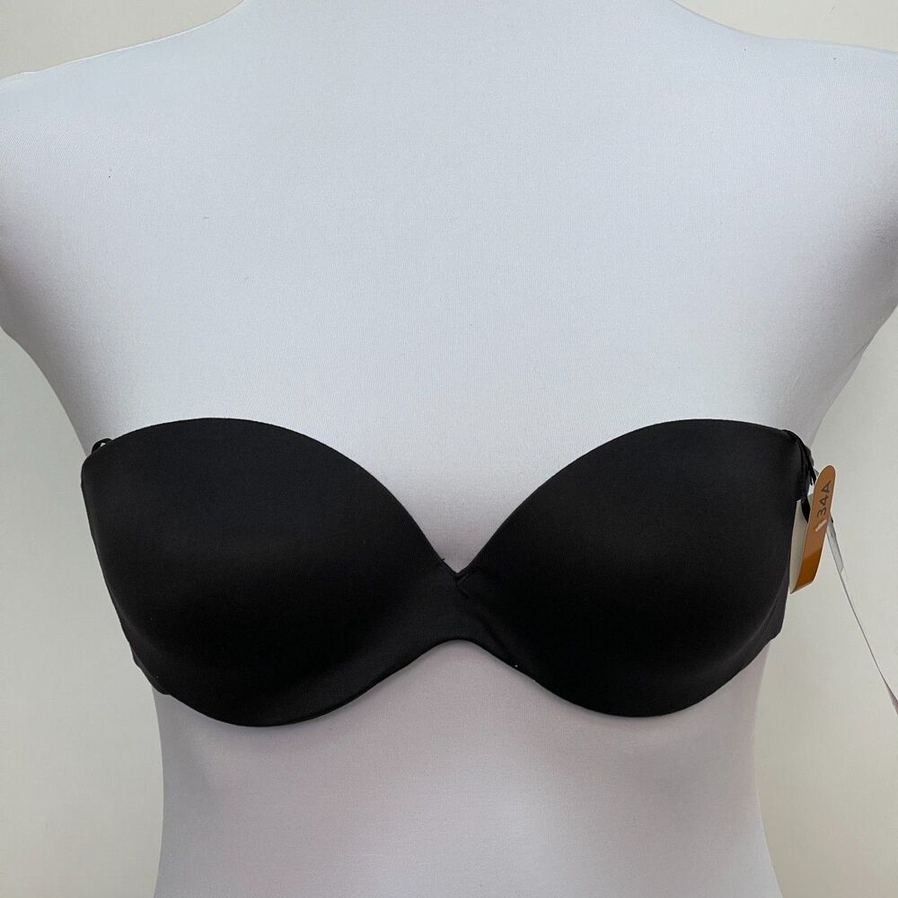 Maidenform Comfort Devotion Strapless‎ Bra Black 34A Underwire